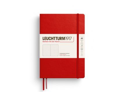 notebook medium a5 hardcover 251 numbered pages cherry dotted