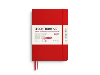 week planner medium a5 2027 cherry german