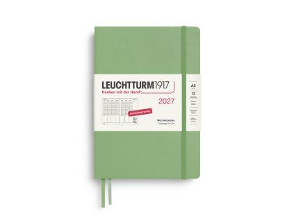 week planner medium a5 2027 sage german