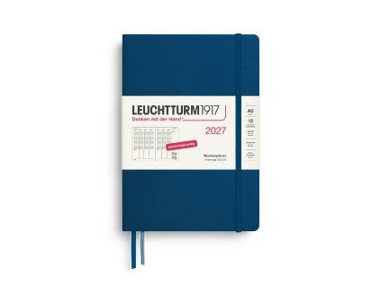 week planner medium a5 2027 indigo german