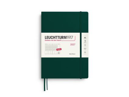 week planner composition b5 2027 forest green english
