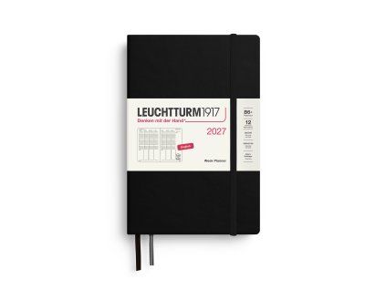 week planner paperback b6 2027 black english