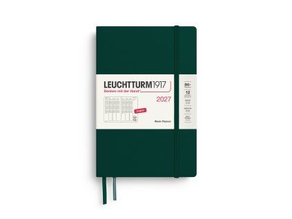 week planner paperback b6 2027 forest green english