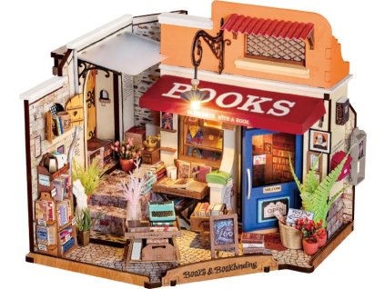 rolife diy 3d drevene puzzle knihkupectvi na rohu 108 dilku