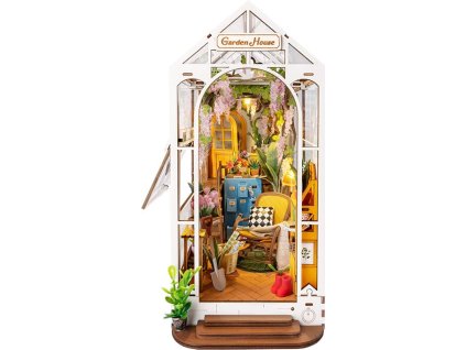 rolife diy 3d zarazka na knihy zahradni domek s led osvetlenim 176 dilku