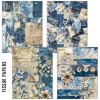 Craftmix Urban Blue Denim Mixed A5 Paper Pack - 8 Sheets (Tissue & Vellum Variety)