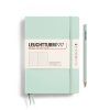 notebook medium a5 hardcover 251 numbered pages mint green dotted