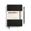 notebook medium a5 hardcover 251 numbered pages black dotted