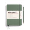 notebook medium a5 hardcover 251 numbered pages olive dotted