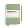 notebook medium a5 hardcover 251 numbered pages sage dotted