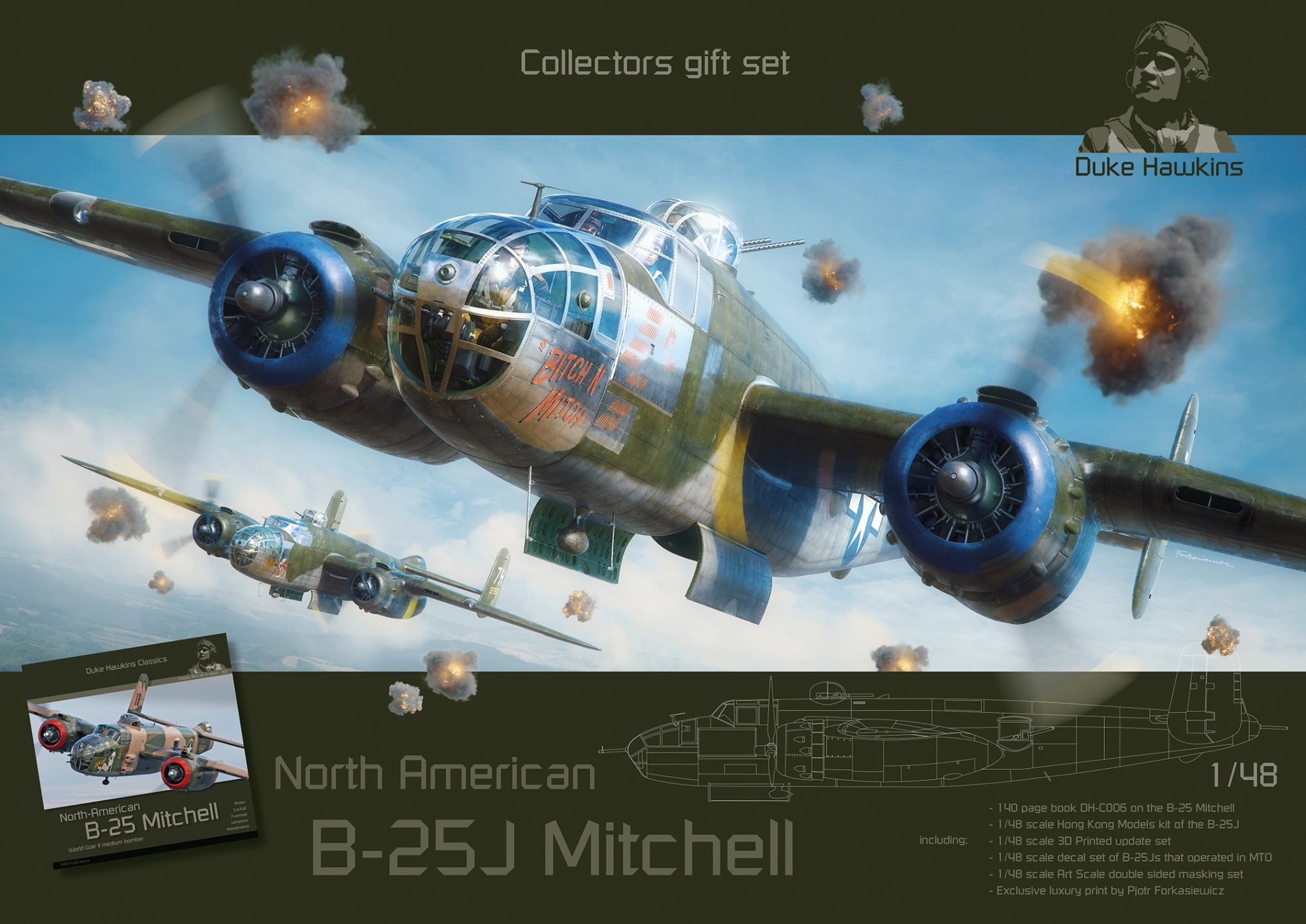 Limitovaná edice B-25J Mitchell 1/48: sběratelský set Duke Hawkins & ASK pouze ve 400 kusech