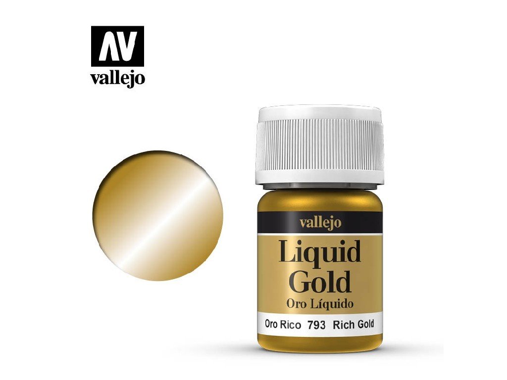 Vallejo Liquid Gold 70793 Rich Gold (Alcohol Based) (35ml)