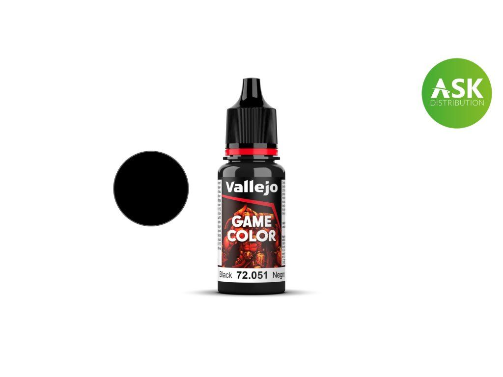Vallejo Game Color 72051 Black Color (18 ml)