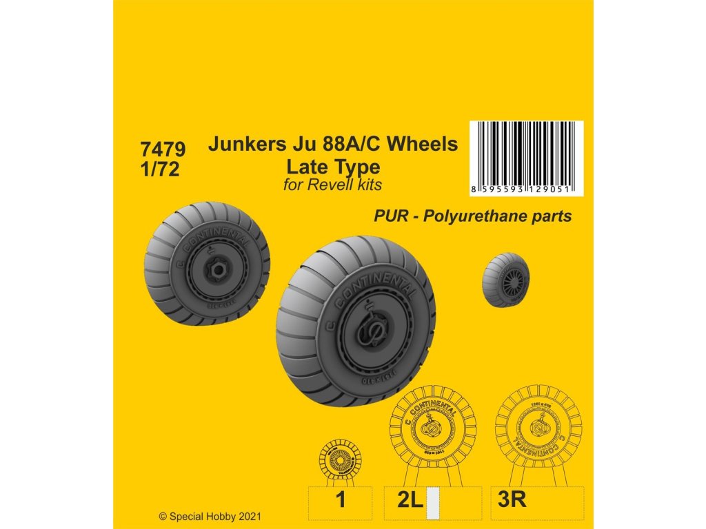 1/72 Junkers Ju 88A/C Wheels Late Type