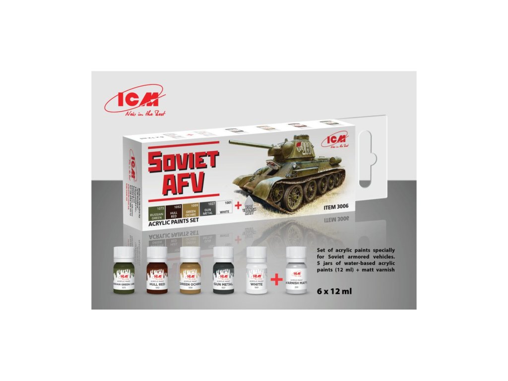 31199 acrylic paint set for soviet afv wwii