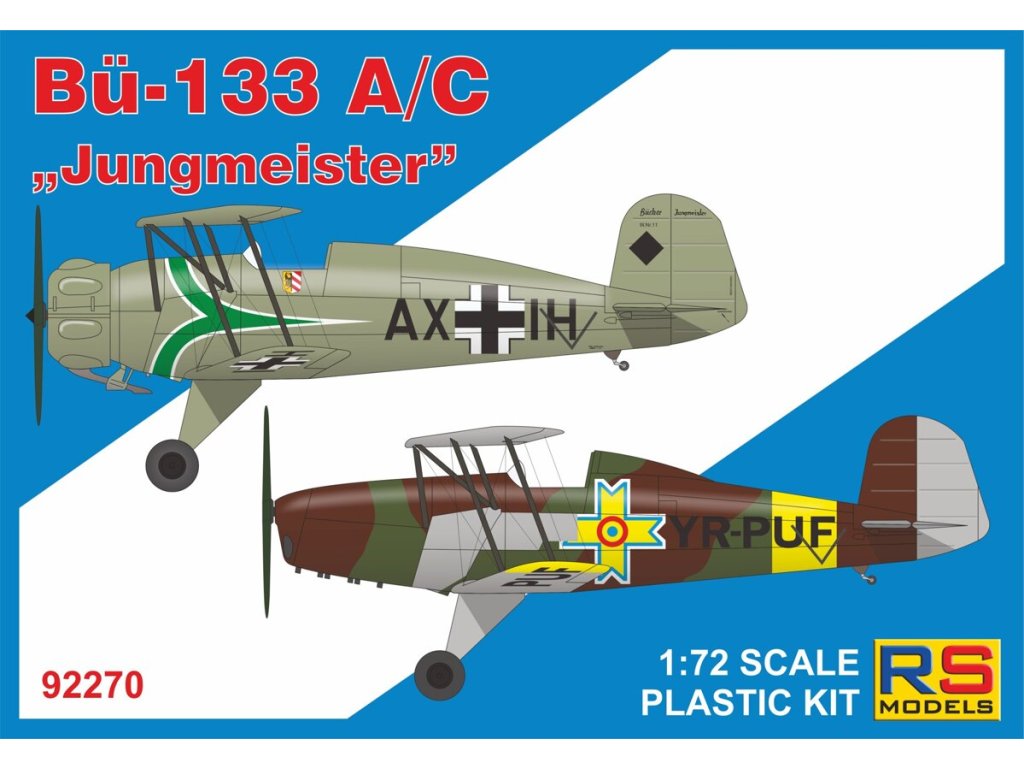 1/72 Bücker 133 A/C "Jungmeister" - 5 decal v. for Luftwaffe, Poland, Romania