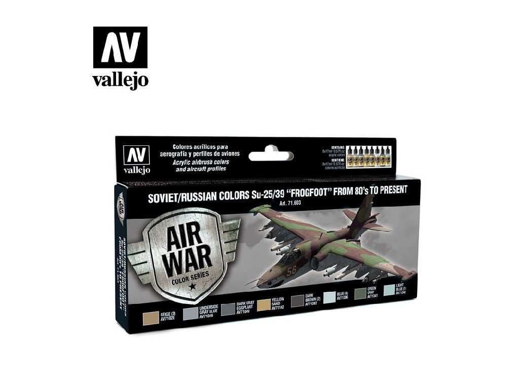 Vallejo Model Air Set 71603 Soviet / Russian colors Su-25/39 "Frogfoot" from 80's to present (8)
