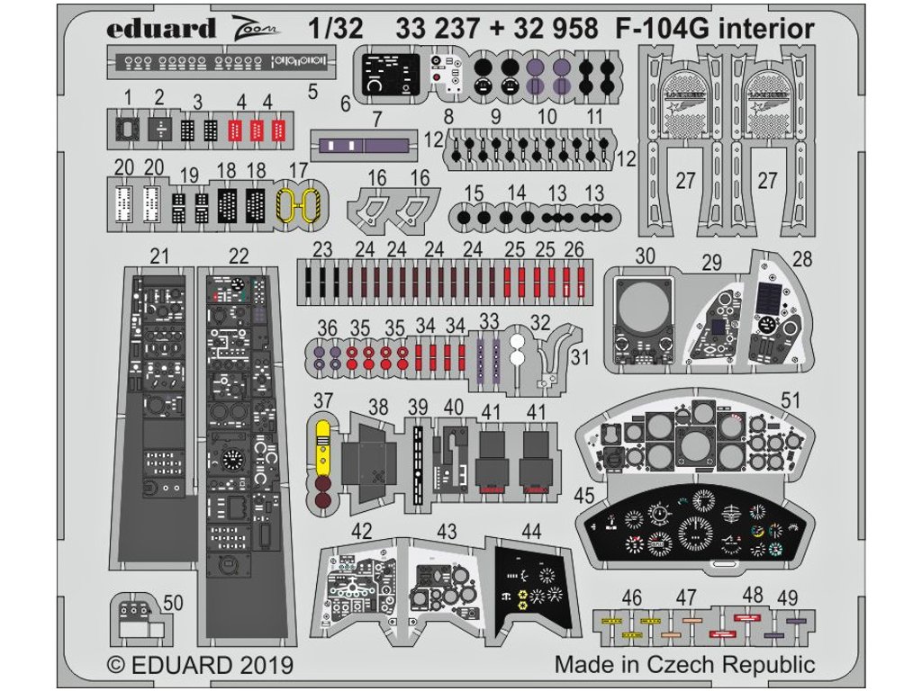 1/32 F-104G interior for ITALERI kit
