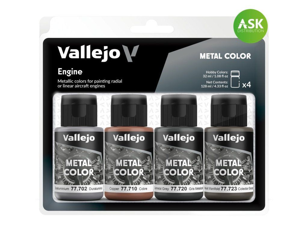 Vallejo Metal Color 77604 Engine 4 colors set (32 ml)