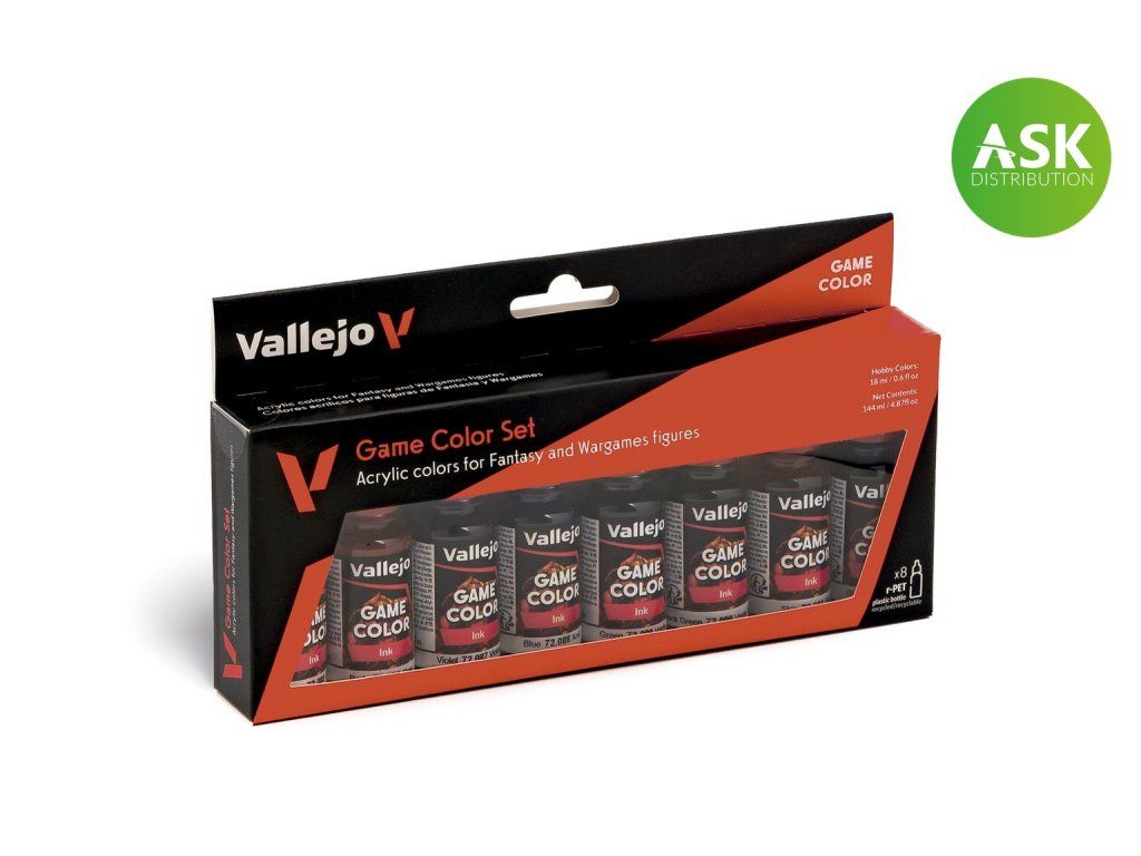 Vallejo Game Color 72296 Game Inks 8 colors set (18 ml)
