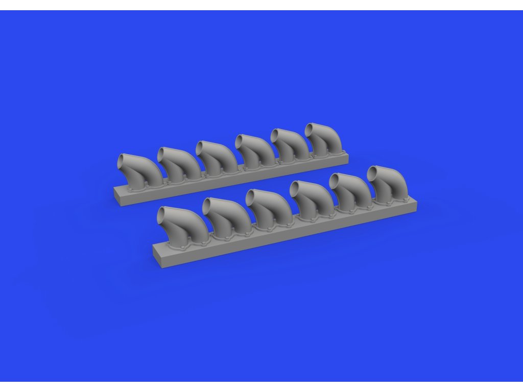 P-39 exhaust stacks rounded PRINT 1/48 recommended for EDUARD