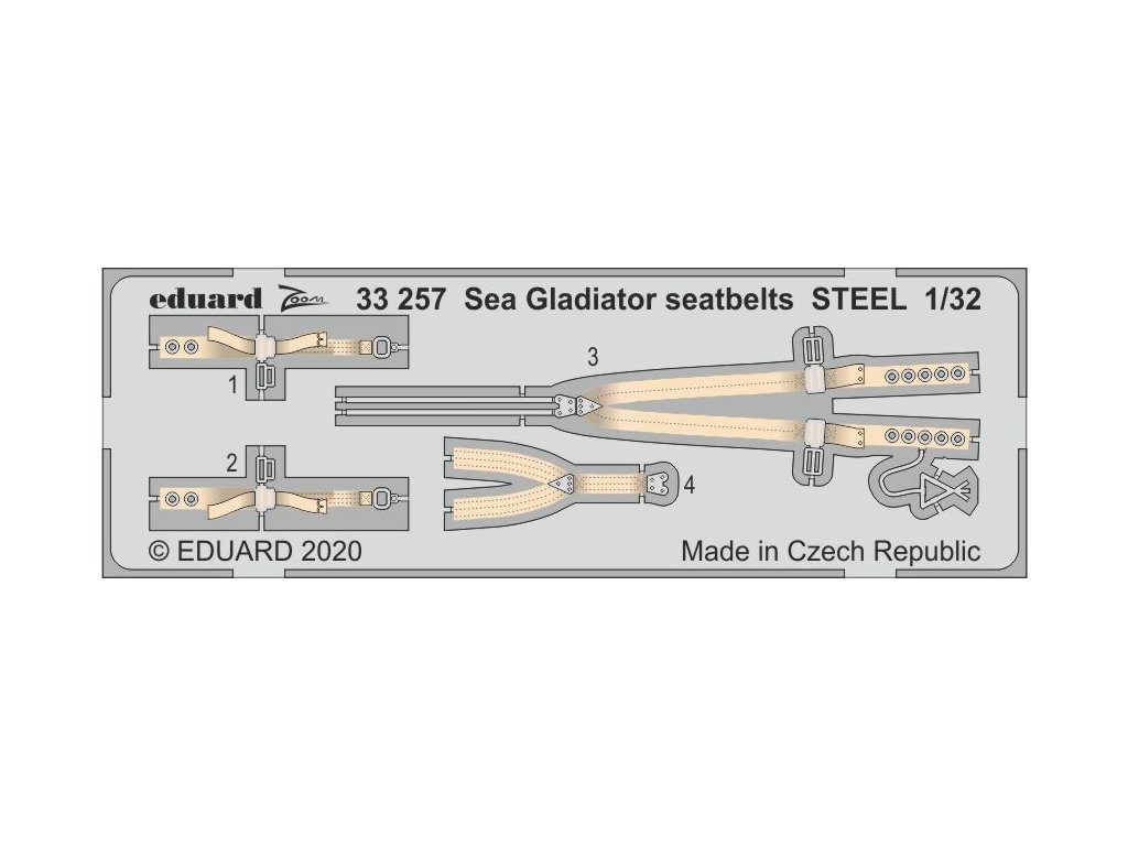1/32 Sea Gladiator seatbelts STEEL for ICM kit
