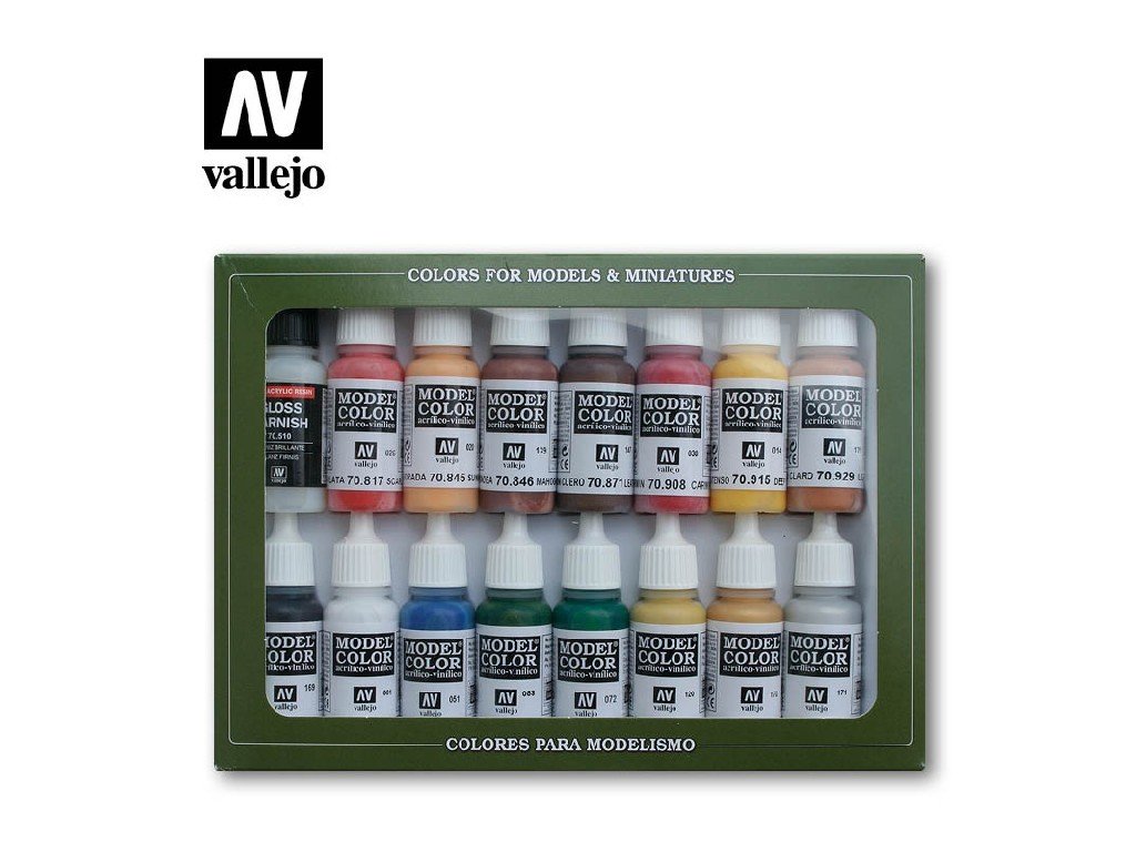 Sada akrylových barev Vallejo Model Color 16 color Set 70148 American Revolution (16)