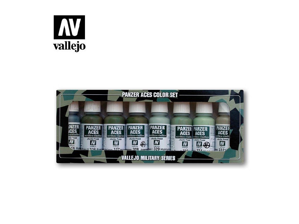 Vallejo Panzer Aces 8 Color Set 70127 USSR, IT, JAP Crew Uniforms (8)