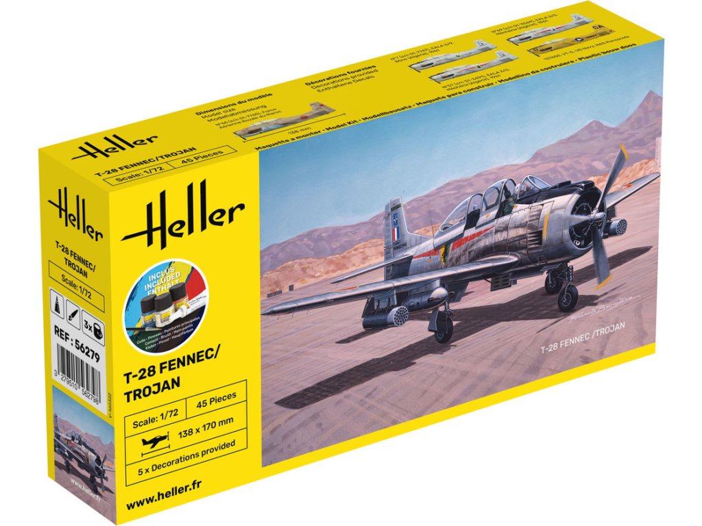 1/72 STARTER KIT T-28 Fennec / Trojan - Heller