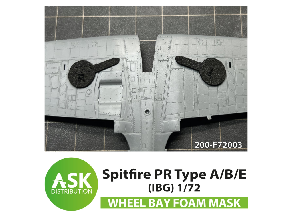 1/72 Spitfire PR Type A/B/E wheel bay FOAM flexibel mask for IBG