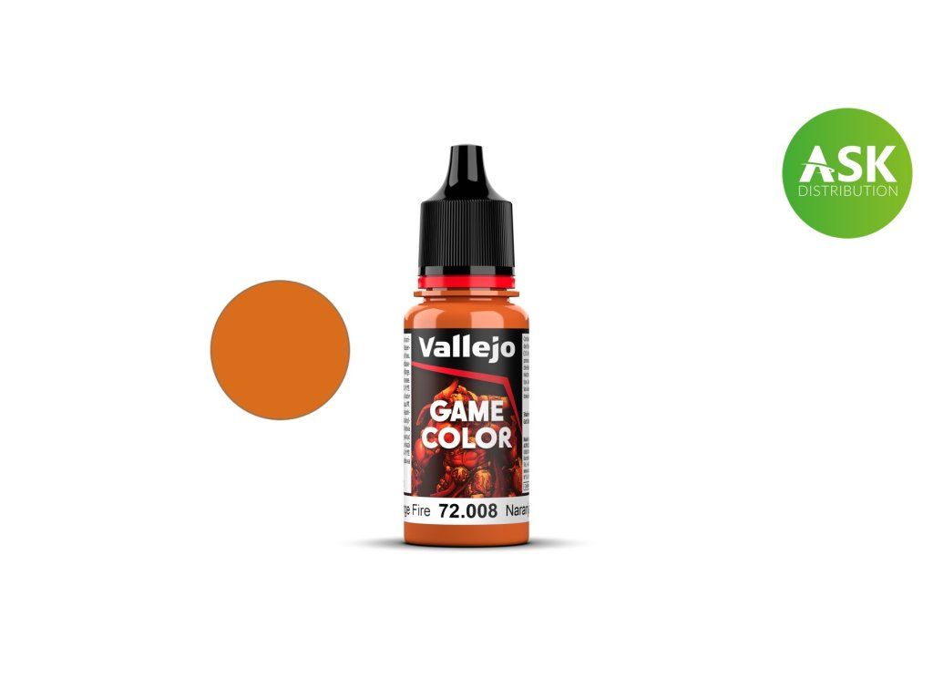 Vallejo Game Color 72008 Orange Fire Color (18 ml)