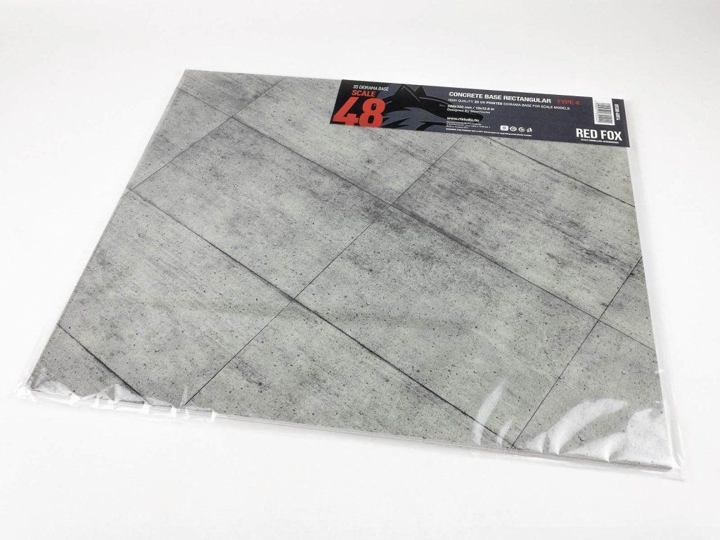 Red Fox Studio 1/48 Concrete Base Rectangular Type 4 380x320mm