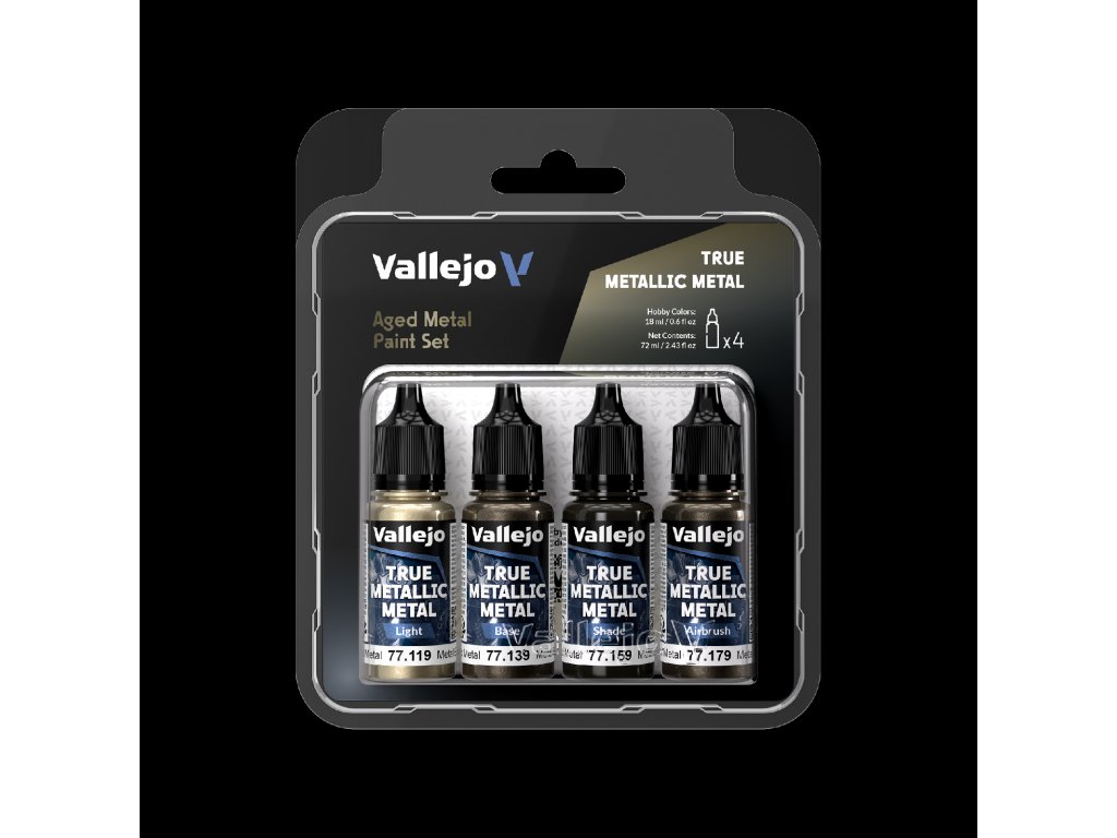 Vallejo True Metallic Metal SET 77258 Aged Metal (4x18ml)