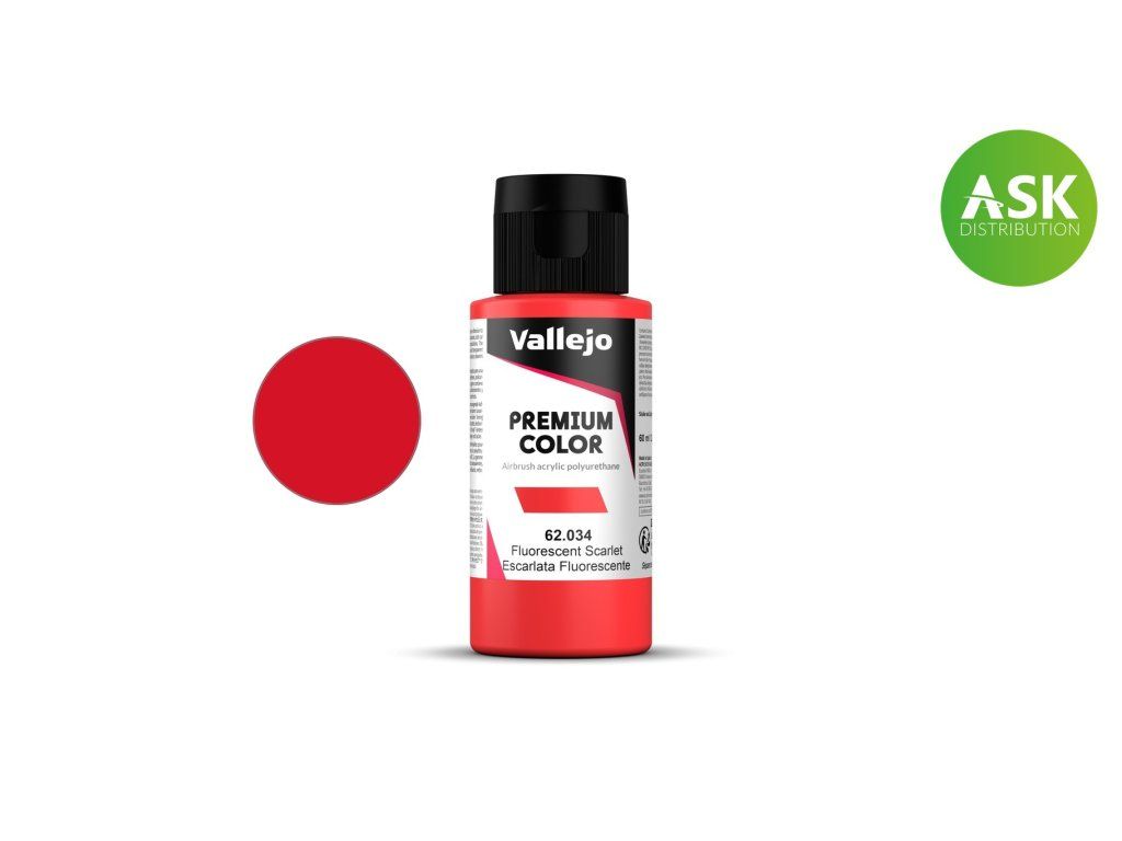 Vallejo Premium Color 62034 Scarlet Fluo Fluorescent (60 ml)