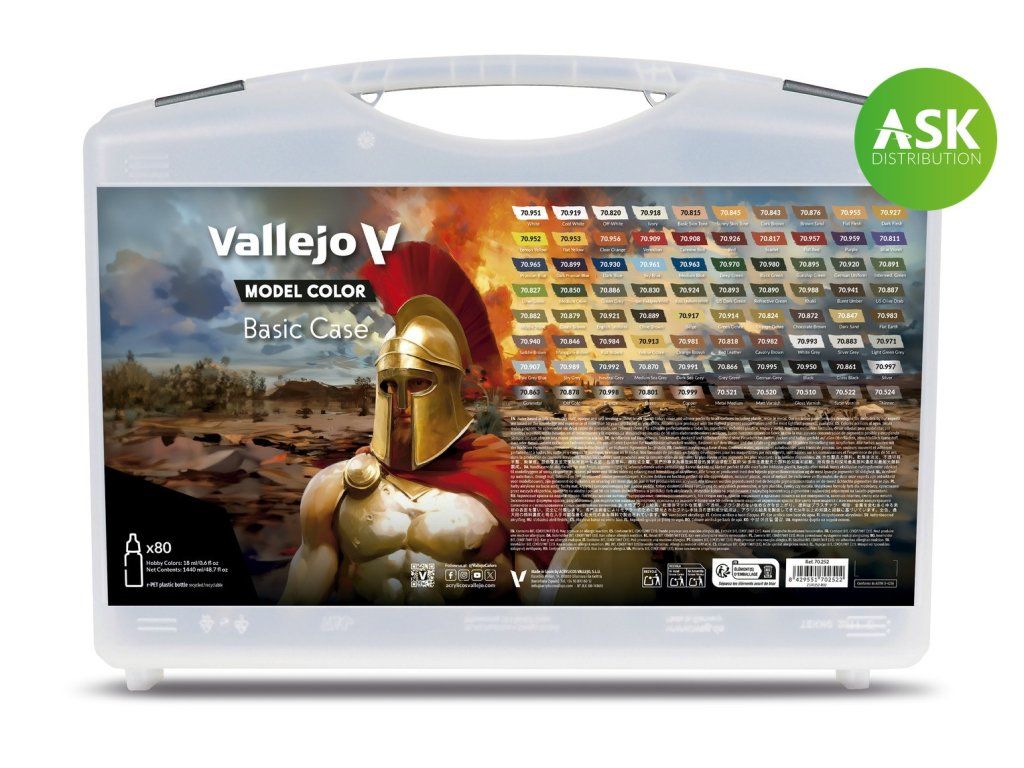 Vallejo Model Color 70252 Basic Case. Includes: 75 basic colors + 5 auxiliaries 80 colors case (18 m