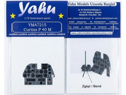 Yahu Models 1/72 P-40 M barevná přístrojová deska