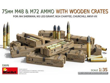 1/35 75mm M48 & M72 Ammo w/Wooden Crates