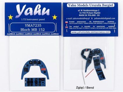 Yahu Models 1/72 MB.152 barevná přístrojová deska pro RS / Heller