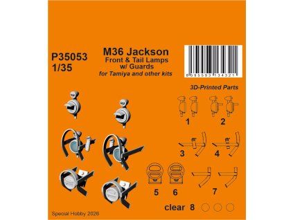 CMK 1/35 M36 Jackson Front Headlights with Guards - for Tamiya and other kits