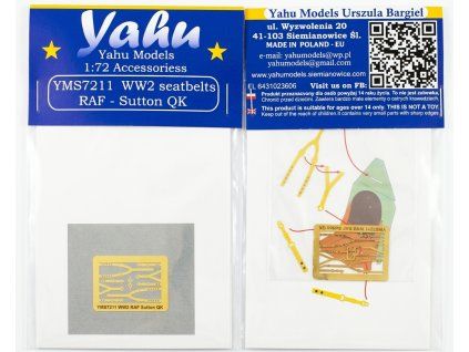 Yahu Models YMS7211 WW 2 Seatbelts - RAF Sutton QK 1/72