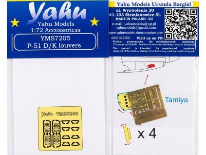 Yahu Models YMS7205 Mustang IV louvers 1/72