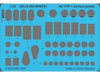 He 111P-1 surface panels SPACE 1/32 recommended for REVELL