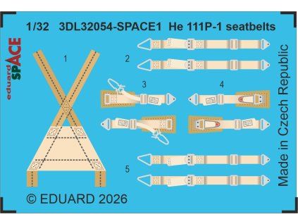 He 111P-1 seatbelts SPACE 1/32 recommended for REVELL