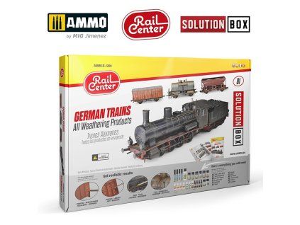 AMMO RAIL CENTER SOLUTION BOX #01 – GERMAN TRAINS. All Weathering Products Solution Box