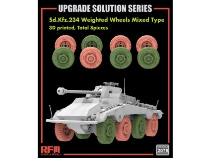 1/35 Sd.Kfz.234 Printed Wheels Mixed Type Model Kit