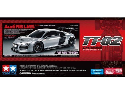 Tamiya 47517 Audi R8 LMS Silver TT-02 1:10