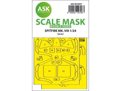 1/24 Spitfire Mk.VIII double-sided express fit masks for Airfix