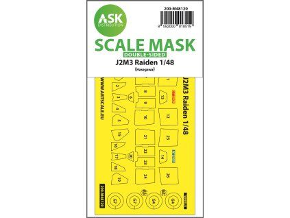 1/48 J2M3 Raiden double-sided express mask, self-adhesive and pre-cutted for Hasegawa