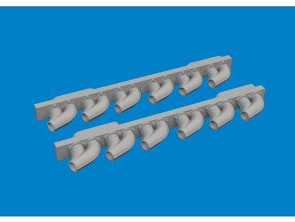 P-39 exhaust stacks rounded PRINT 1/48 recommended for ARMA HOBBY