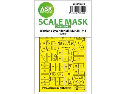 1/48 Lysander Mk.I / Mk.III one-sided express fit mask for Airfix